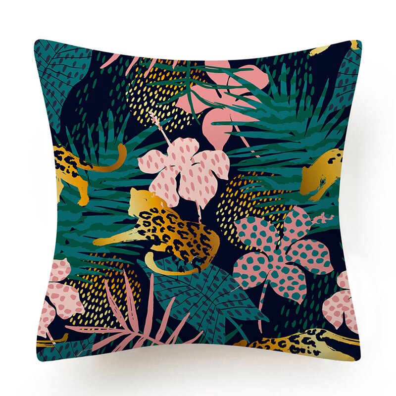 Coussin Jungle Bleu nuit Déco-exotique.fr