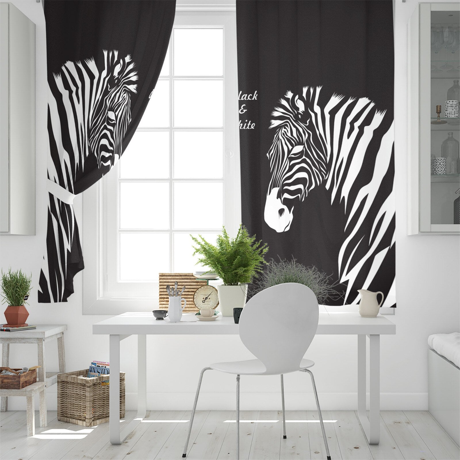 Rideau Zèbre noir et blanc Déco-exotique.fr