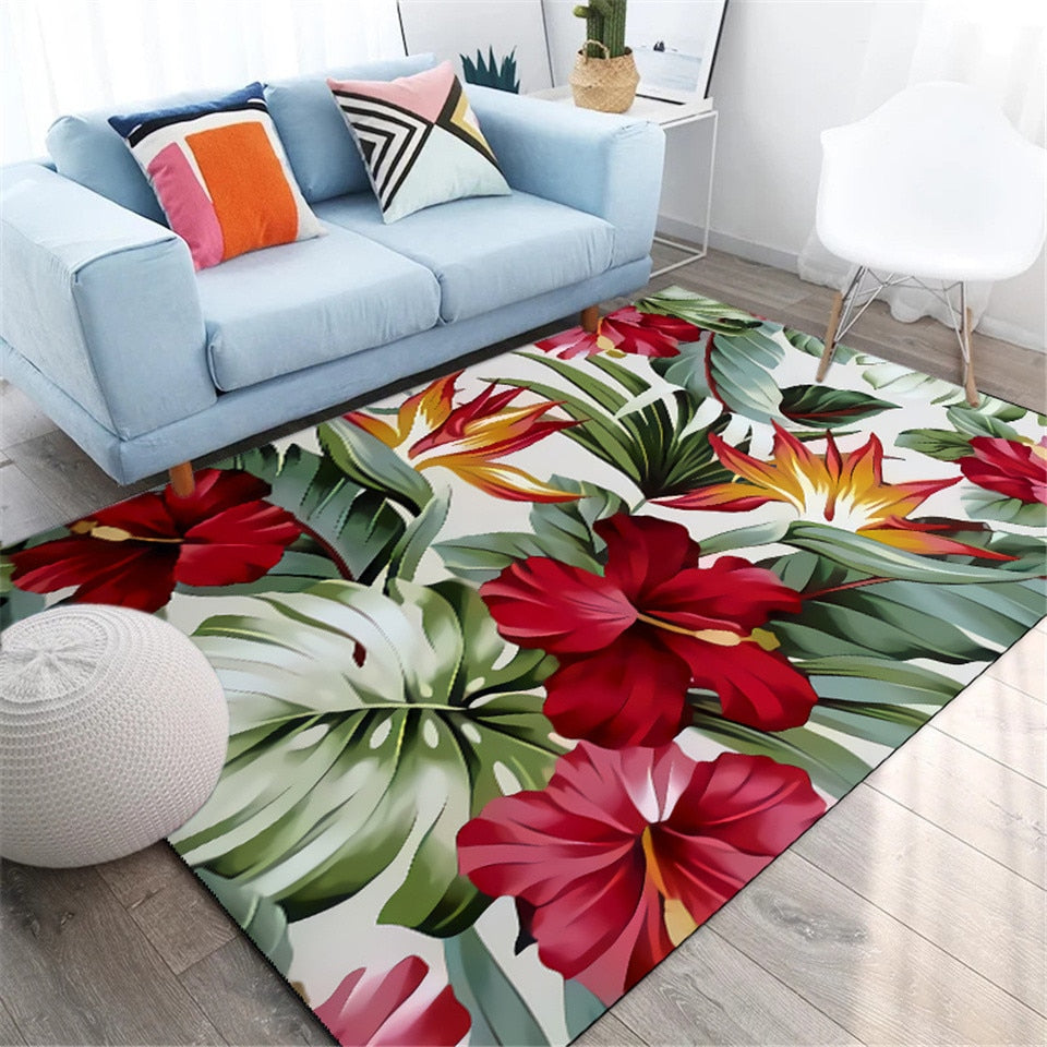 Tapis Jungle Hibiscus Déco-exotique.fr