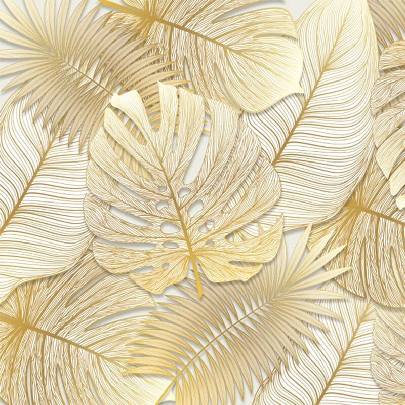 Papier peint Feuille de Monstera doré Déco-exotique.fr