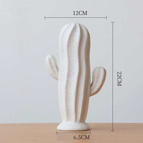 Cactus Céramique Blanc Déco-exotique.fr