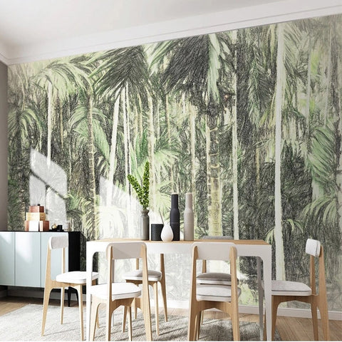 A-Gavvzq Papier Peint Panoramique jungle Soie, 350 x 250 cm Tropical R –  Shop Planète Déco