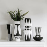 Vase Ethnique noir et blanc Déco-exotique.fr