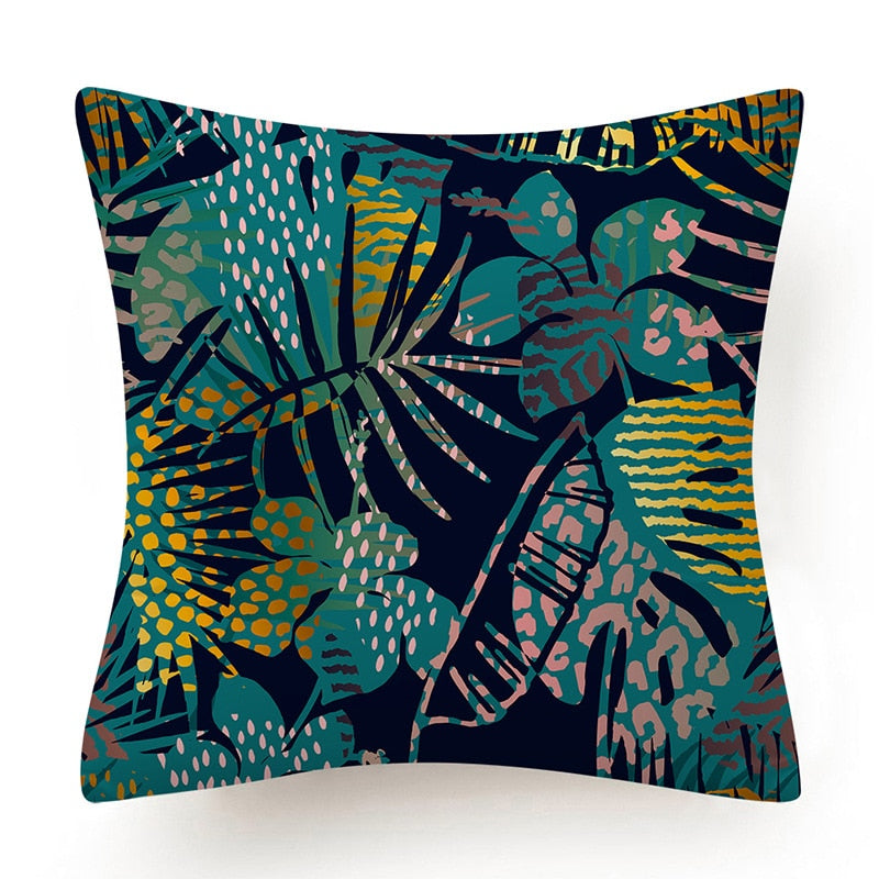 Coussin Jungle Bleu nuit Déco-exotique.fr