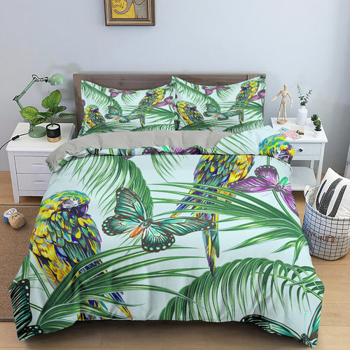 Housse de couette Jungle Perroquet Déco-exotique.fr