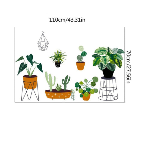 Stickers Plantes Vertes Pot – Déco Exotique