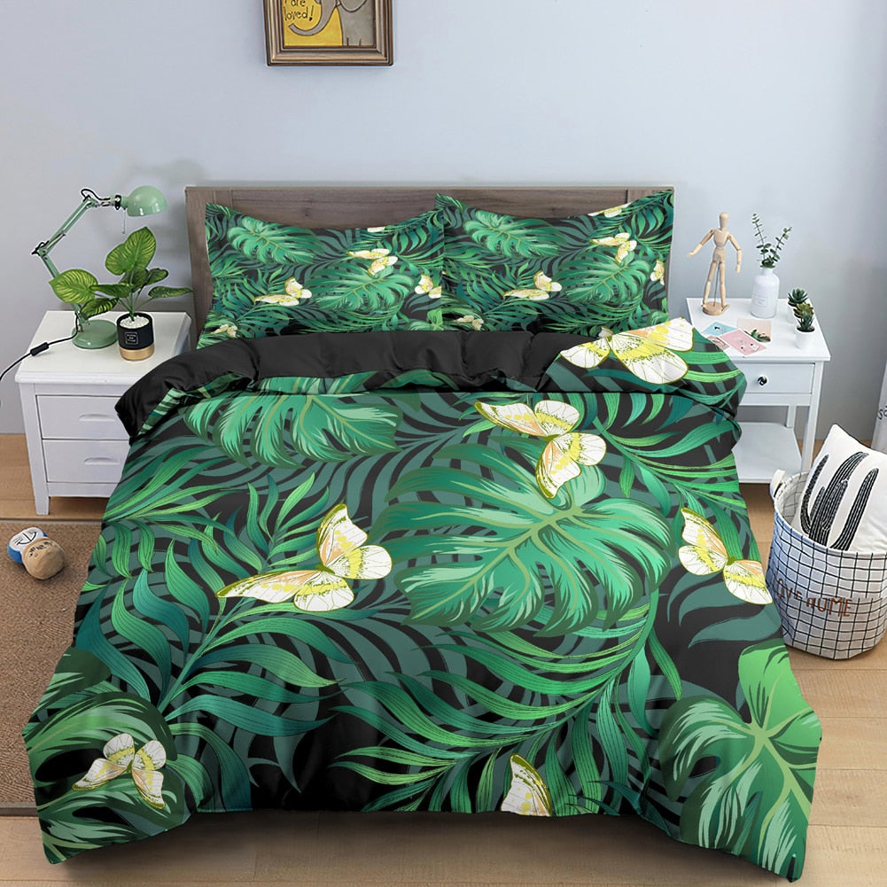 Housse de couette Jungle Vert Déco-exotique.fr