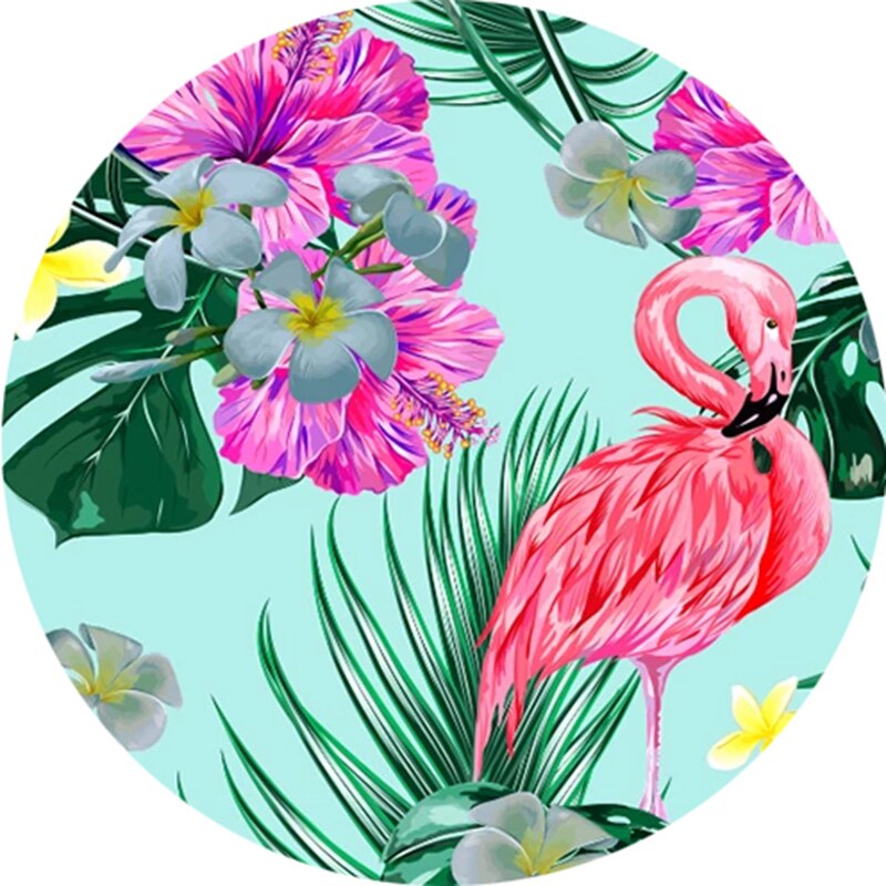 Papier peint turquoise Flamant rose Déco-exotique.fr