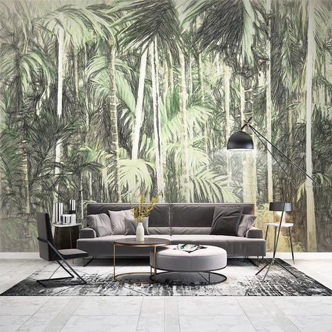 A-Gavvzq Papier Peint Panoramique jungle Soie, 350 x 250 cm Tropical R –  Shop Planète Déco