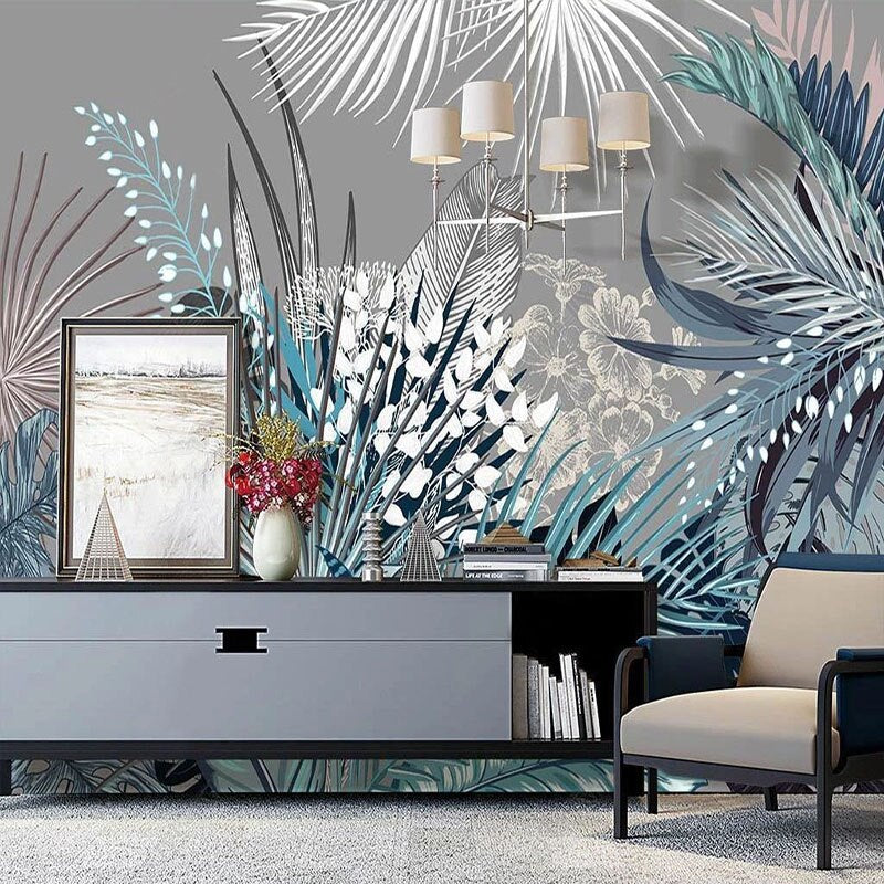 Papier peint Jungle bleu Déco-exotique.fr