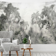 Tenture Murale Jungle Gris et Blanc Déco-exotique.fr