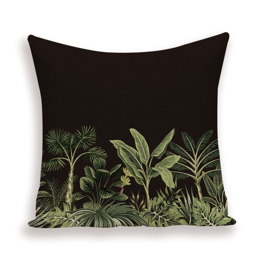 Coussin Jungle noir Déco-exotique.fr