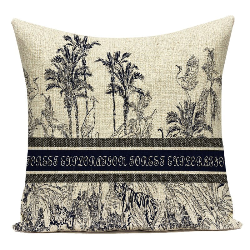 Coussin Palmier Vintage Déco-exotique.fr