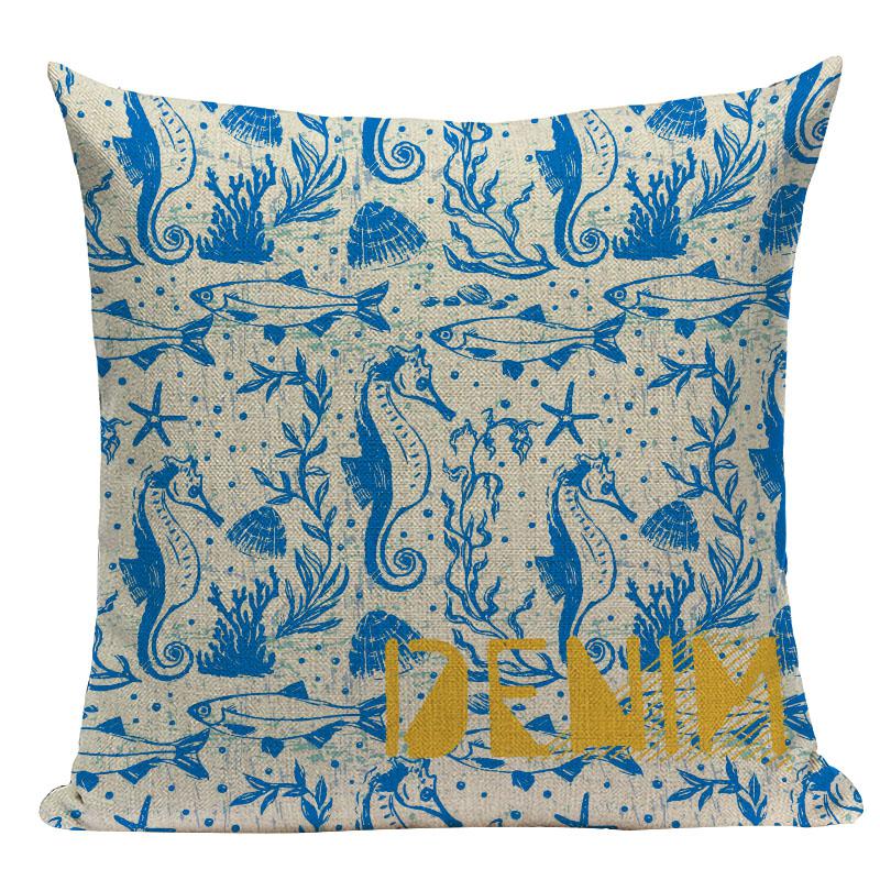 Coussin Tropical Bleu et Jaune Déco-exotique.fr