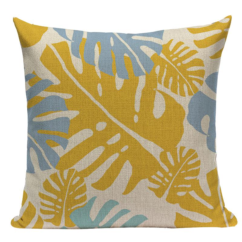 Coussin Tropical Bleu et Jaune Déco-exotique.fr