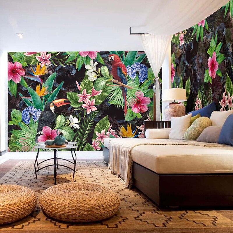 Papier peint Forêt tropicale Animaux Déco-exotique.fr