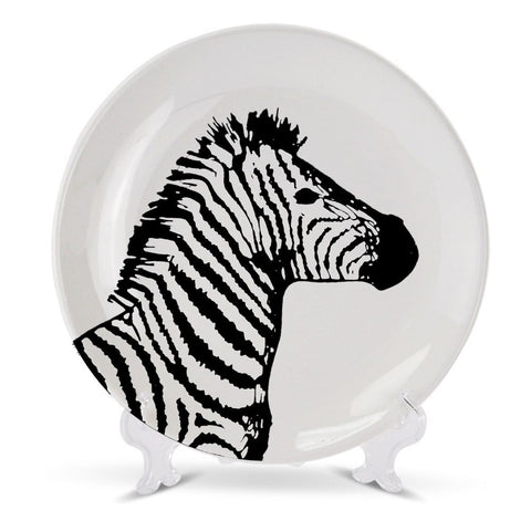 Assiette animaux noir et blanc Déco-exotique.fr