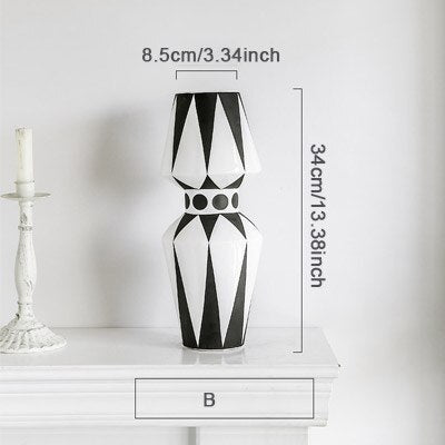 Vase Ethnique noir et blanc Déco-exotique.fr