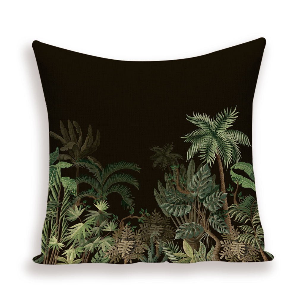 Coussin Jungle noir Déco-exotique.fr