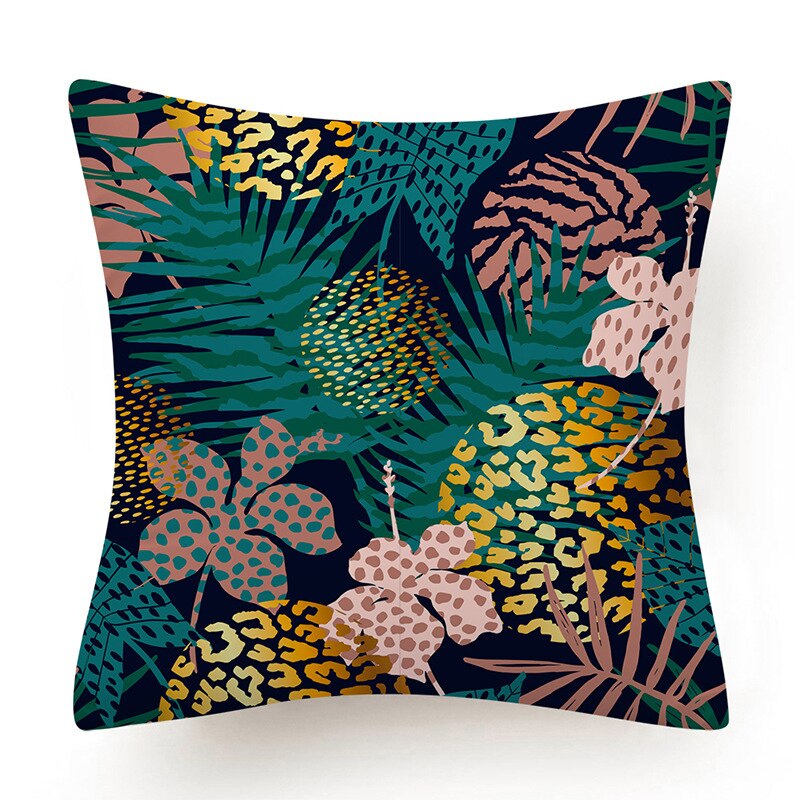 Coussin Jungle Bleu nuit Déco-exotique.fr