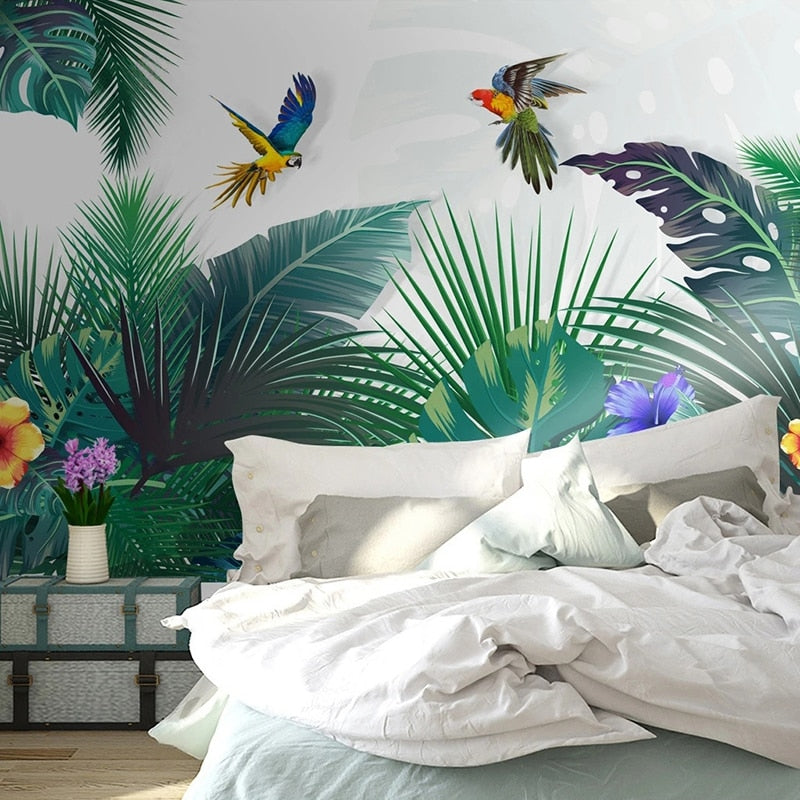 Papier peint Jungle avec Perroquet Déco-exotique.fr