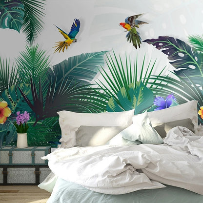 Papier peint Jungle avec Perroquet Déco-exotique.fr