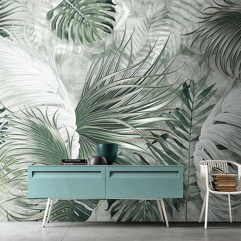 Papier peint Feuillage Tropical vert Déco-exotique.fr