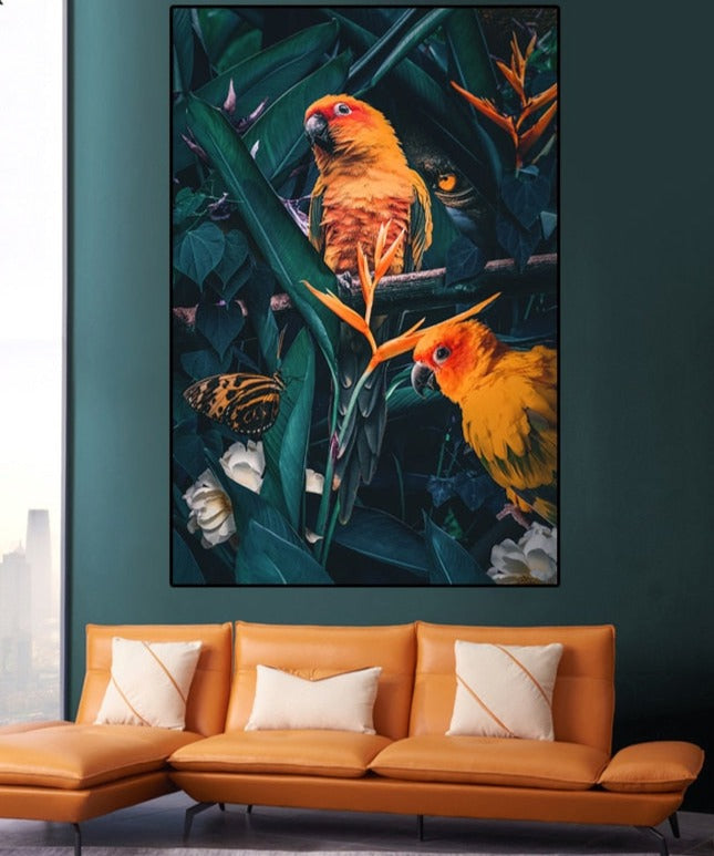 Affiche Perroquet Jungle Déco-exotique.fr