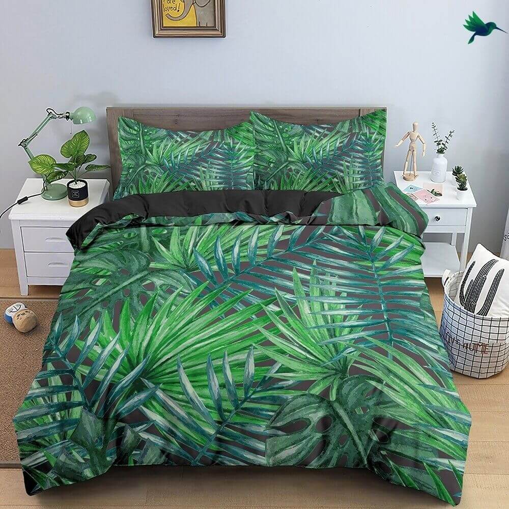 Housse de Couette Feuille Tropical - Déco-exotique.fr