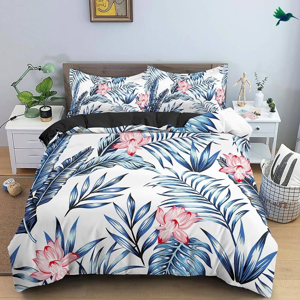 Housse de Couette Imprimé Tropical -Déco-exotique.fr