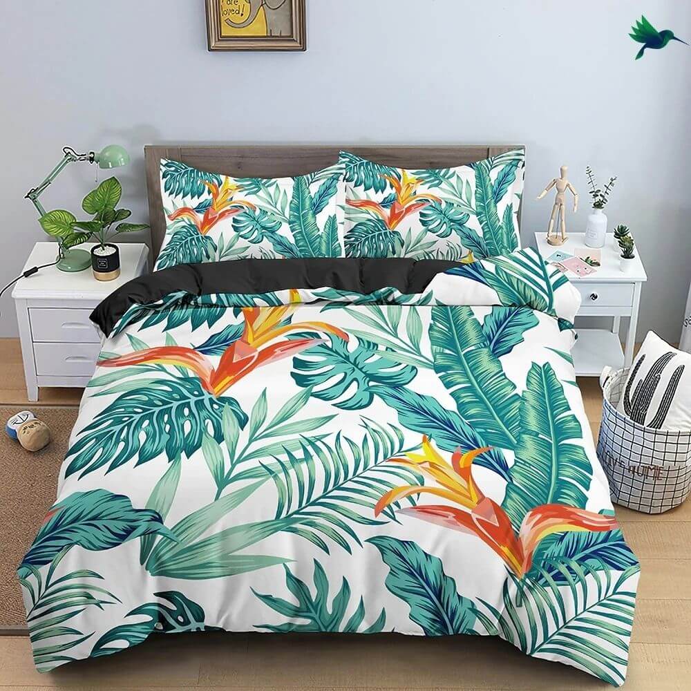 Housse de Couette Tropical Guzmania - Déco-exotique.fr