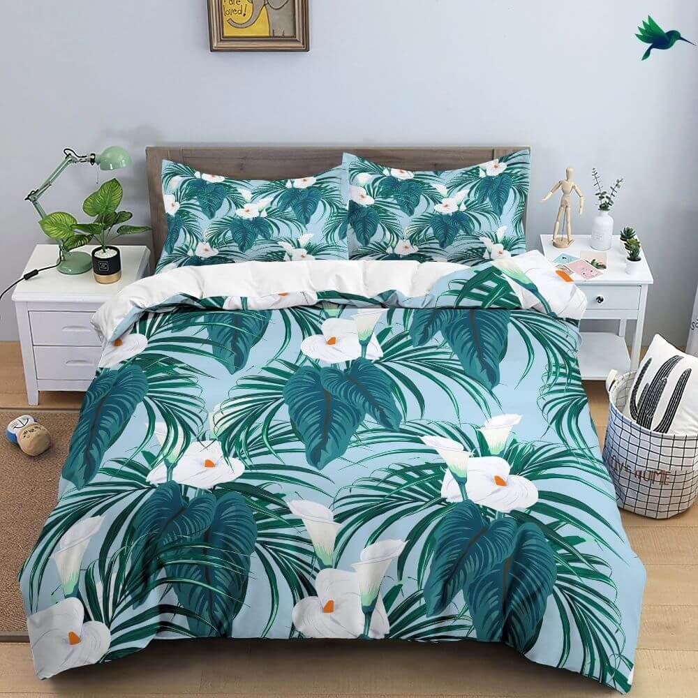 Housse de Couette Tropical Fleur Arum - Déco-exotique.fr