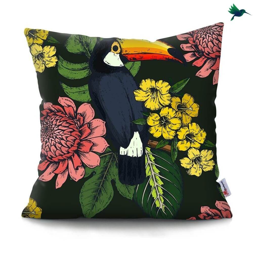 Housse de Coussin Toucan Déco-exotique.fr