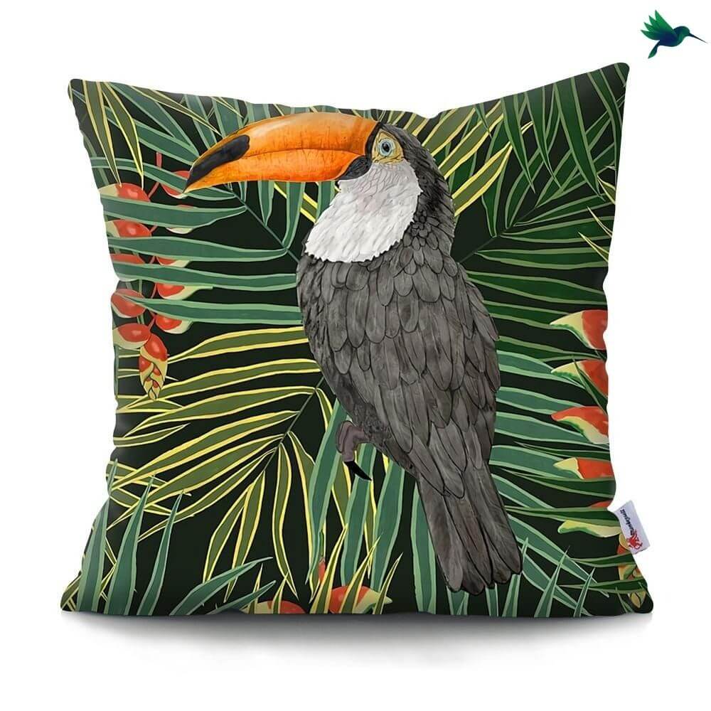 Housse de Coussin Toucan Déco-exotique.fr