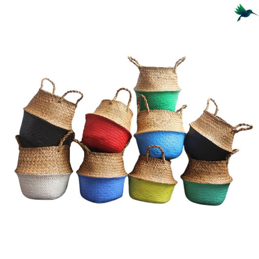 Panier en osier Bicolore Déco-exotique.fr
