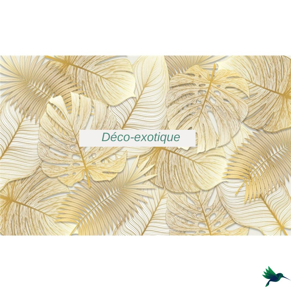 Papier peint Feuille de Monstera doré Déco-exotique.fr