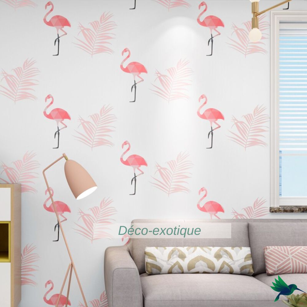 Papier peint Flamant rose Déco-exotique.fr