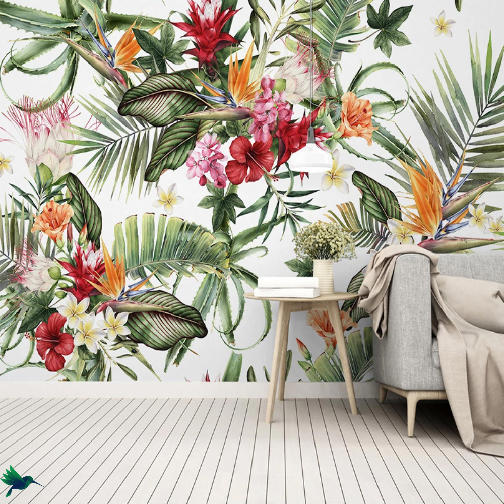 Papier peint Fleurs Tropicales Déco-exotique.fr