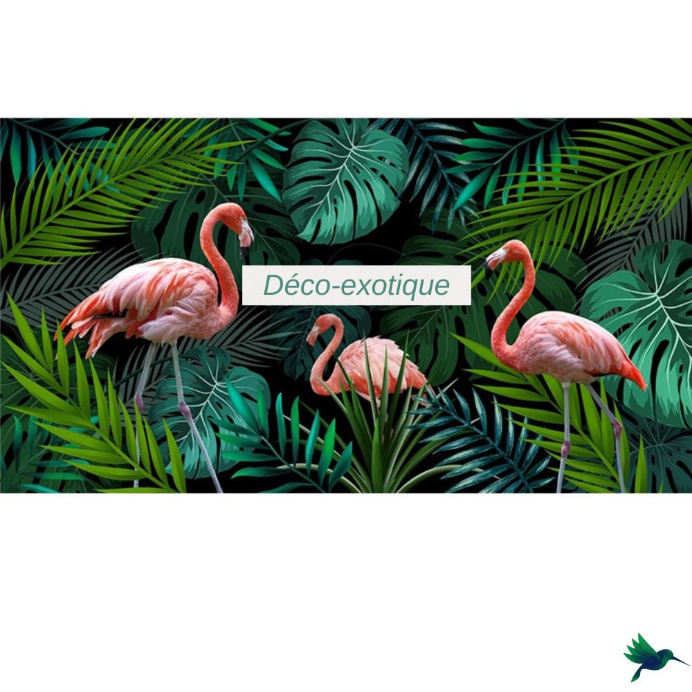 Papier peint Jungle Flamant rose Déco-exotique.fr