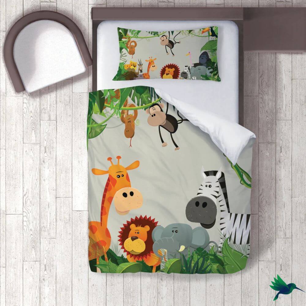 Parure de lit Animaux de la Jungle Enfant Déco-exotique.fr