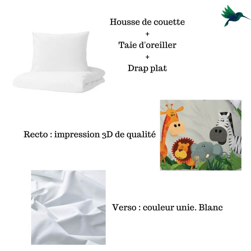 Parure de lit Animaux de la Jungle Enfant Déco-exotique.fr