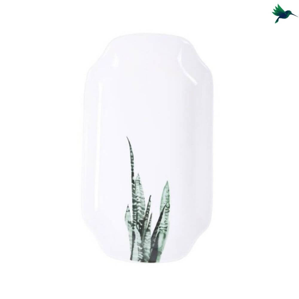 Plat Blanc Motif Tropical Déco-exotique.fr