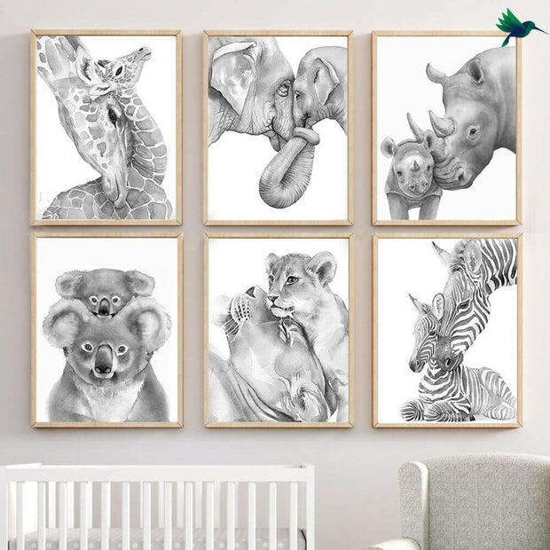 Poster Animaux Noir et Blanc Déco-exotique.fr