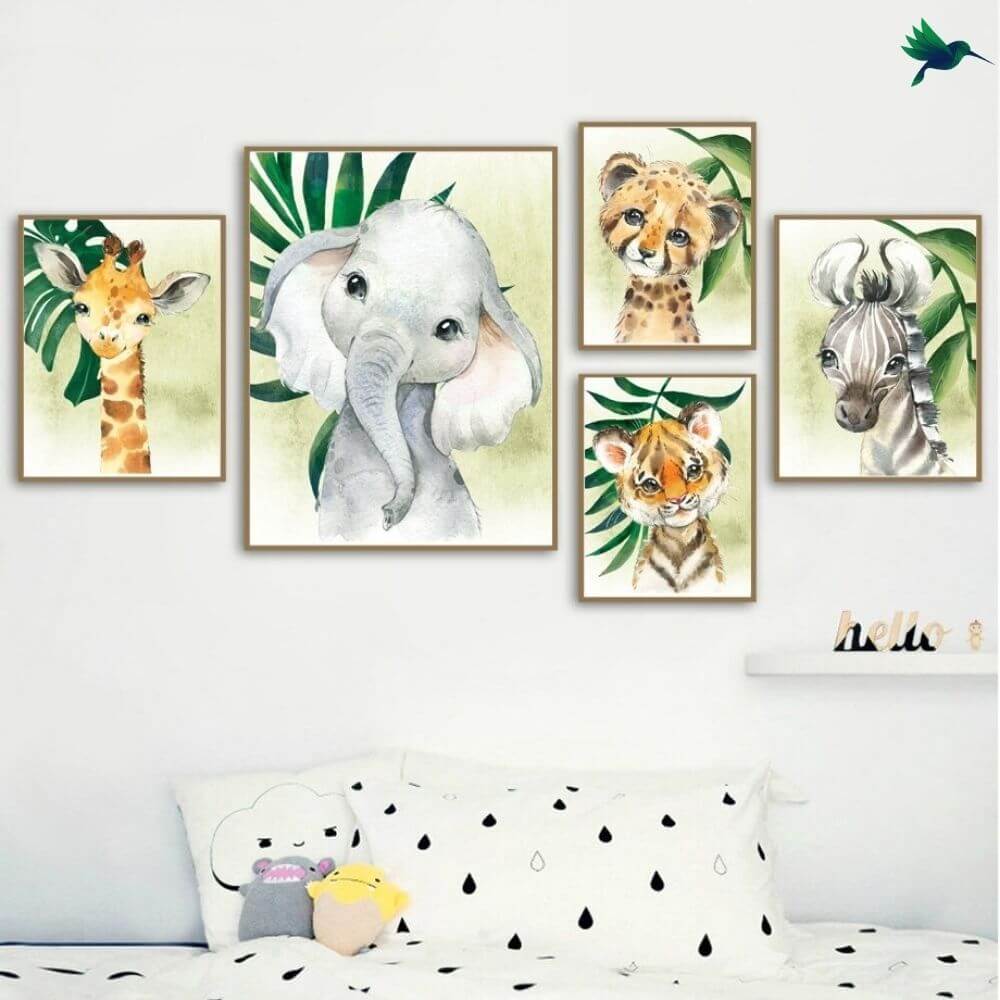 Poster Mural Animaux de la Jungle Déco-exotique.fr