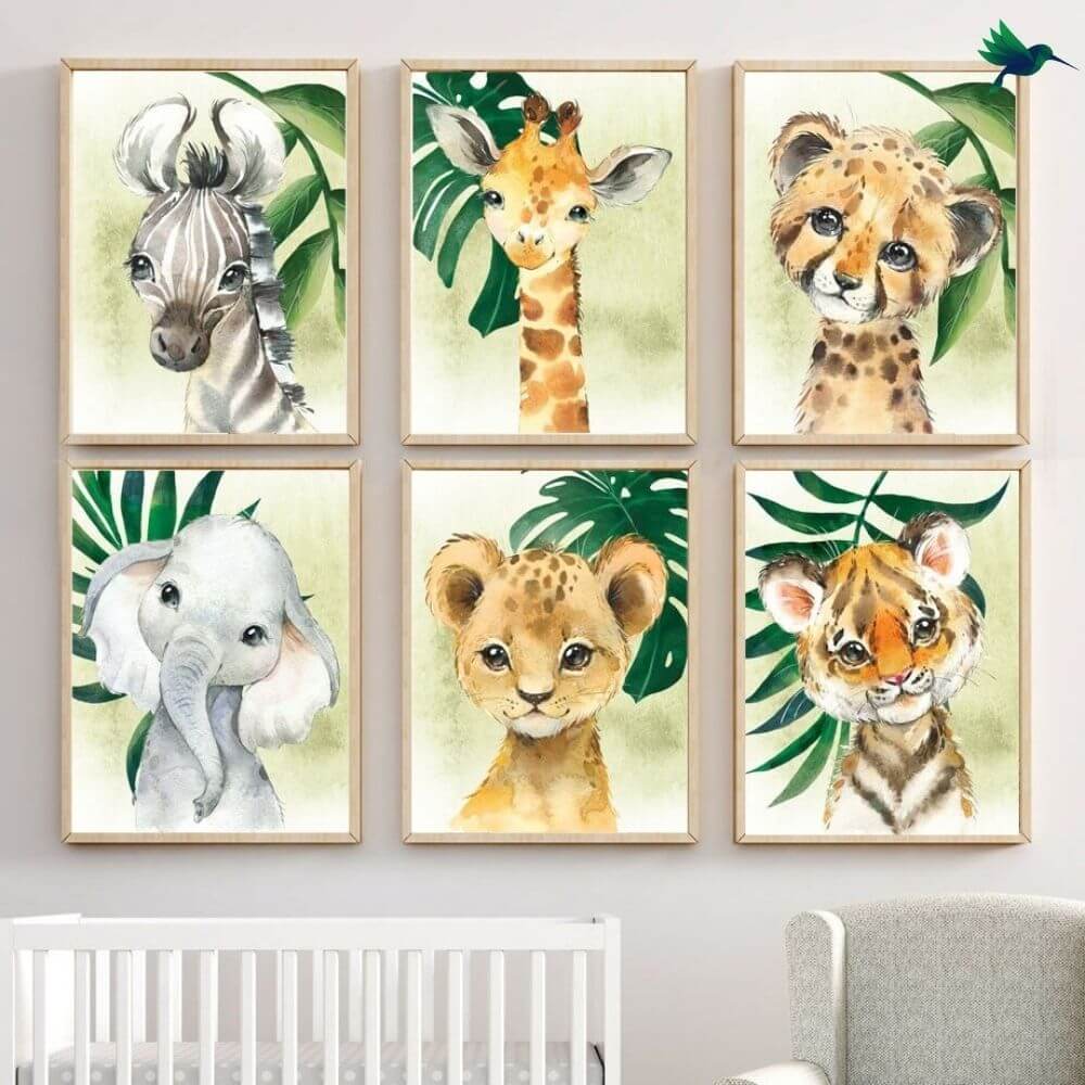 Poster Mural Animaux de la Jungle Déco-exotique.fr