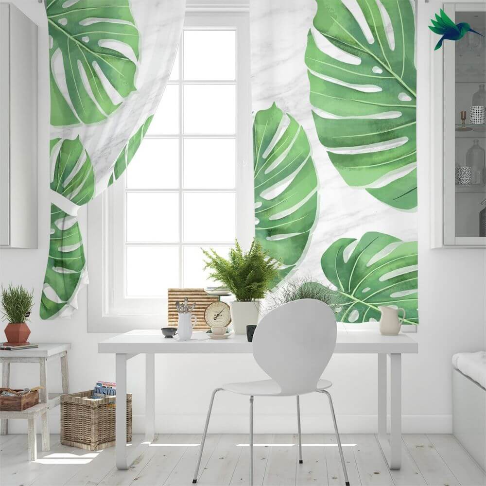 Rideau feuille Monstera Déco-exotique.fr