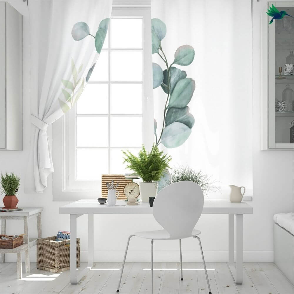 Rideaux Feuille Eucalyptus Déco-exotique.fr