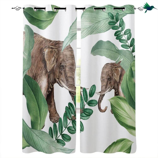 Rideaux Jungle Éléphant – Déco Exotique