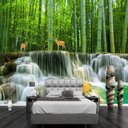 Papier peint Jungle Bambou et Cascade Déco-exotique.fr