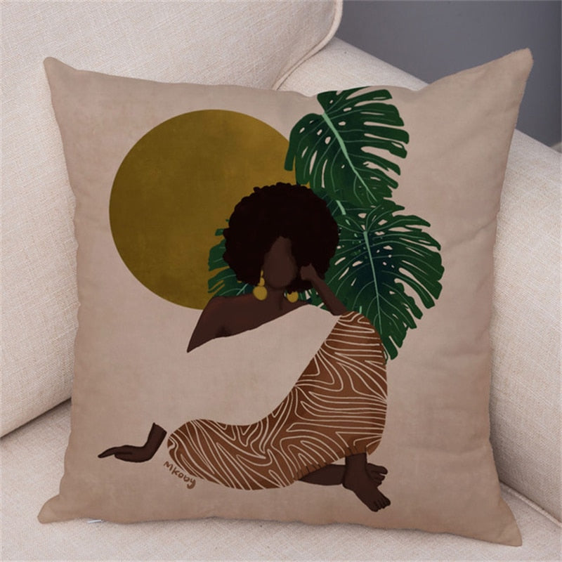 Coussin Tropical Portait femme Déco-exotique.fr